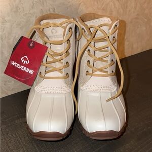 Wolverine White and Brown Outdoor Boots